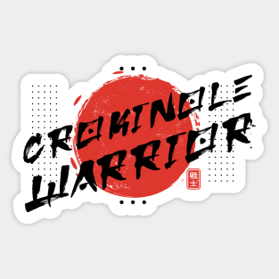 Oriental Brush Crokinole Warrior Sticker